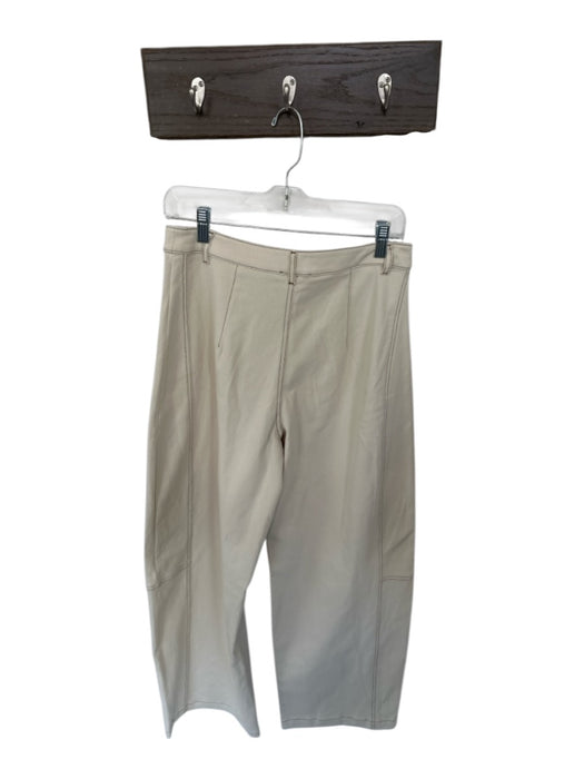 Maeve Size 6 Beige Cotton Blend Button Fly Stitch Detail Wide Leg Barrel Pants Beige / 6