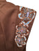 Antipodean Size 8 Brown & Blue Tencel Beaded Tassels Mini V Neck Dress Brown & Blue / 8