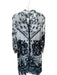Anthropologie Size SP Navy & white Baumwolle Blend Collar Button Down Maxi Dress Navy & white / SP