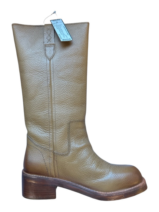 Free People Shoe Size 8 Light Brown Leather Stitching Detail Round Toe Boots Light Brown / 8