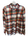 J. Crew Size L Red & Navy Cotton Long Sleeve Plaid Button Down Flannel Top Red & Navy / L