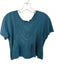 Pilcro Size M Teal Cotton Short Sleeve Pleat Detail Top Teal / M