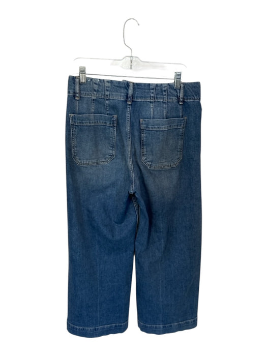 Pilcro Size 29 Med Dark Wash Cotton Blend High Waist Wide Leg Jeans Med Dark Wash / 29