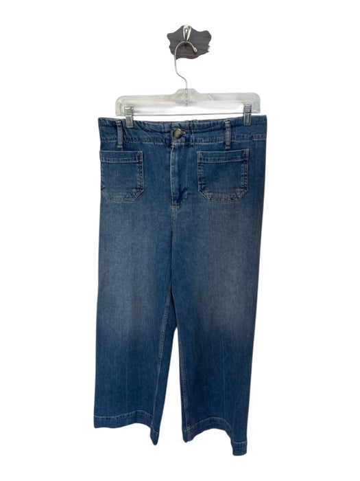 Pilcro Size 29 Med Dark Wash Cotton Blend High Waist Wide Leg Jeans Med Dark Wash / 29