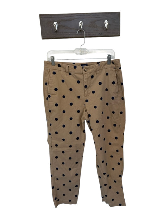 J. Crew Size 8 Tan & Navy Cotton High Waist Polka Dot Chino Pants Tan & Navy / 8