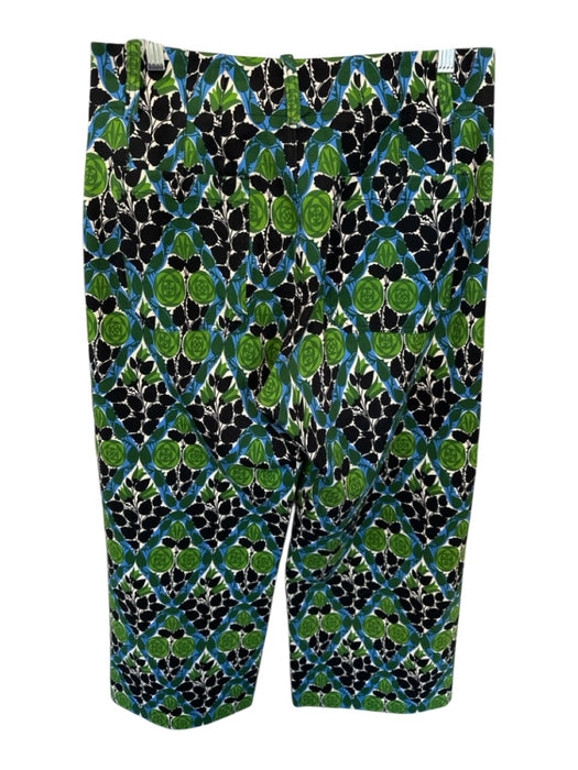 Maeve Size 30 Blue & Green Viscose High Waist Flowers Wide Leg Pants Blue & Green / 30