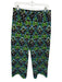 Maeve Size 30 Blue & Green Viscose High Waist Flowers Wide Leg Pants Blue & Green / 30