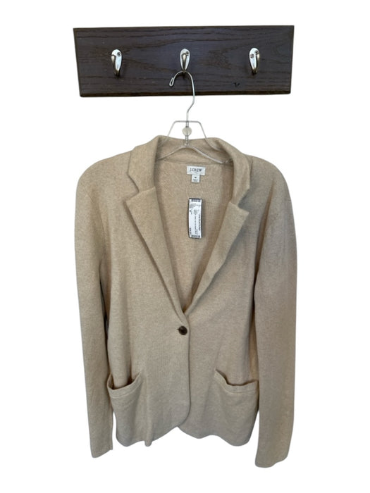 J. Crew Size M Oatmeal Cotton Knit One Button Blazer Jacket Oatmeal / M