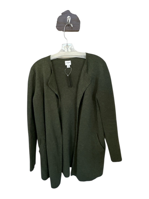 J. Crew Size S Olive Green Cotton Long Sleeve Open Front Jacket Olive Green / S