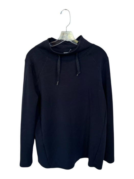Spanx Size L Navy Modal Blend Funnel Neck Long Sleeve Athletic Sweatshirt Navy / L