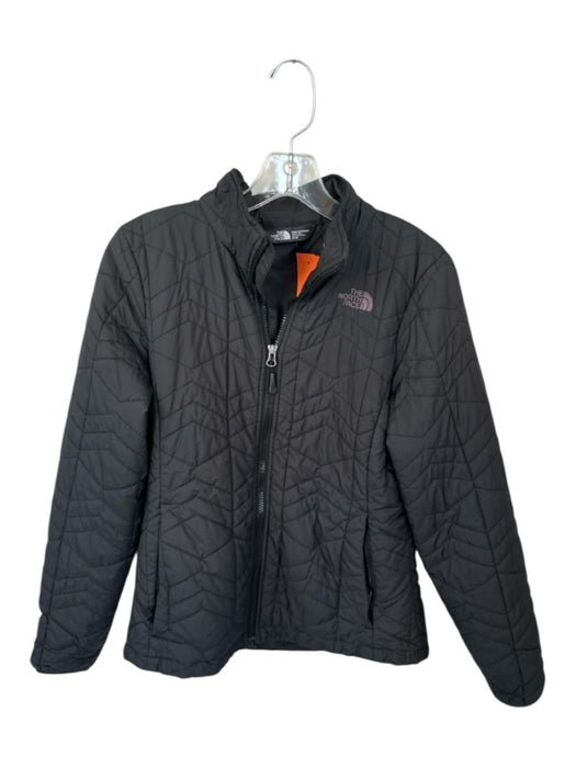 The North Face Size M Black Polyester Quilted Full ZIp Athletic Jacket Black / M