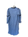 Pomander Place Size XS Blue & Navy Cotton Long Sleeve Pleat Detail Maxi Dress Blue & Navy / XS