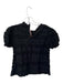 Ulla Johnson Size 0 Black Cotton & Viscose Short Sleeve Lace Detail Top Black / 0