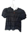 Ulla Johnson Size 0 Black Cotton & Viscose Short Sleeve Lace Detail Top Black / 0