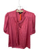 Paige Size XS Coral Pink Short Sleeve Buttons Neck Tie Top Coral Pink / XS