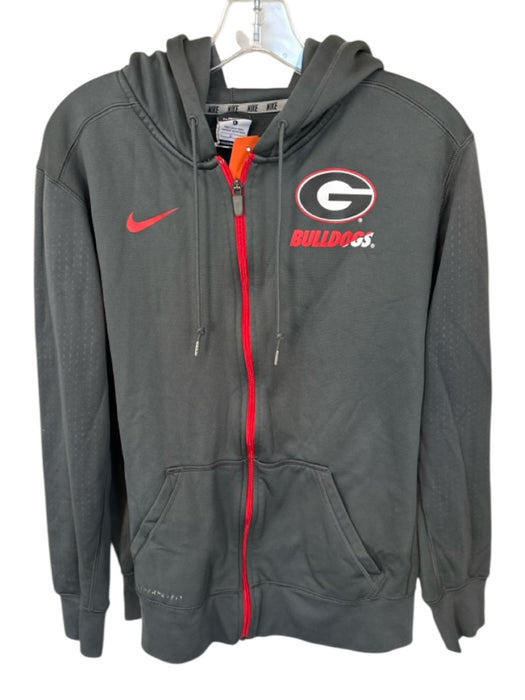 Nike Size L Gray & Red Polyester UGA Hood Full Zip Men's Jacket Gray & Red / L