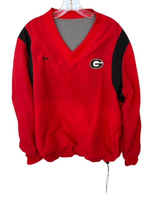 Nike Red & Black Nylon UGA Drawstring Athletic Men's Pullover Red & Black / Est L