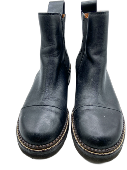 See By Chloe Shoe Size 38.5 Black Leather Round Toe Stacked Heel Chelsea Booties Black / 38.5