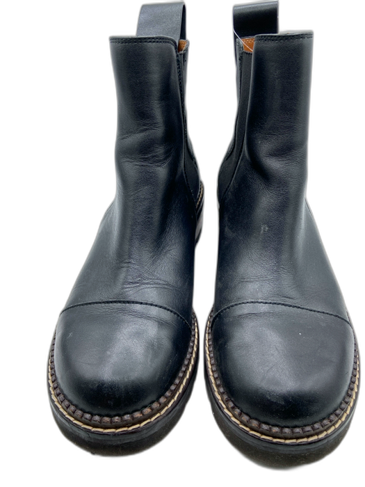 See By Chloe Shoe Size 38.5 Black Leather Round Toe Stacked Heel Chelsea Booties Black / 38.5