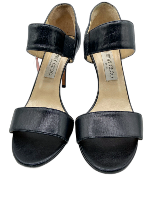 Jimmy Choo Shoe Size 39 Black Leather Pointed Almond Toe Sandals Black / 39