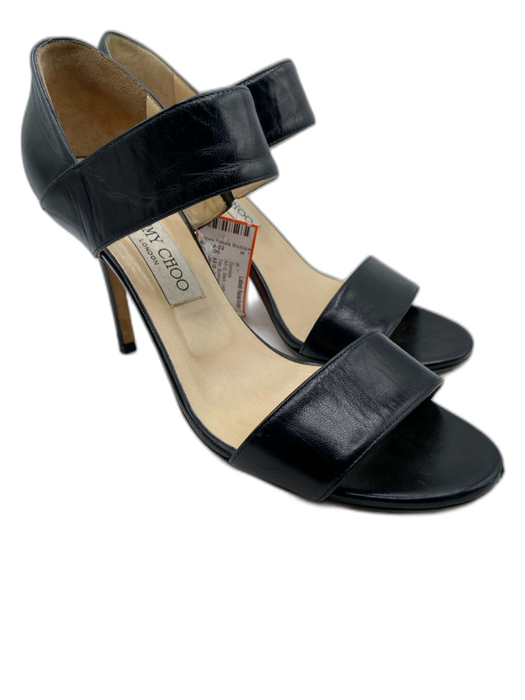 Jimmy Choo Shoe Size 39 Black Leather Pointed Almond Toe Sandals Black / 39