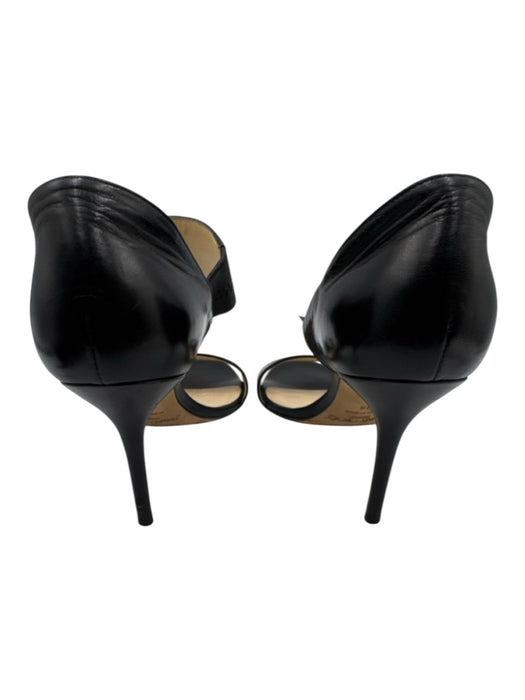 Jimmy Choo Shoe Size 39 Black Leather Two Strap Sandals Black / 39