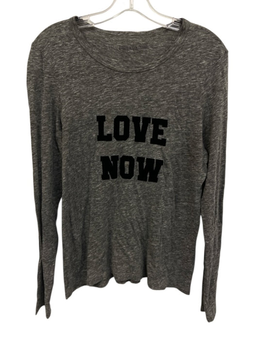 Zadig & Voltaire Size S Gray & Black Velvet Heathered Long Sleeve Top Gray & Black / S