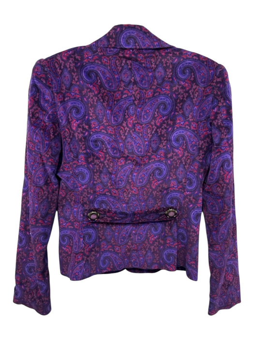 Dolce & Gabbana Size 26 Purple, Red, Blue Cotton & Viscose Paisley Print Jacket Purple, Red, Blue / 26