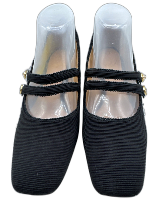 Sam Edelman Shoe Size 8.5 Black textile upper Block Heel Rhinestone detail Pumps Black / 8.5
