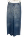 Reformation Jeans Size 24 Medium Wash Cotton Denim Raw Hem Front Slit Maxi Skirt Medium Wash / 24