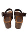 Farm Rio Shoe Size 8.5 Brown Wood & Leather Woven Platform Open Toe Sandals Brown / 8.5