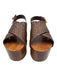 Farm Rio Shoe Size 8.5 Brown Wood & Leather Woven Platform Open Toe Sandals Brown / 8.5
