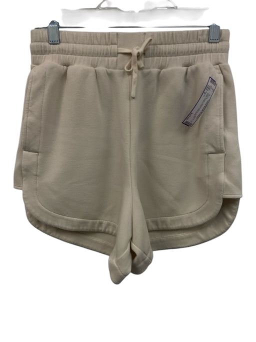 Varley Size S Ivory Cream Viscose Blend Elastic Waist Dolphin Hem Shorts Ivory Cream / S