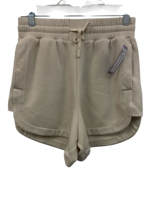 Varley Size S Ivory Cream Viscose Blend Elastic Waist Dolphin Hem Shorts Ivory Cream / S
