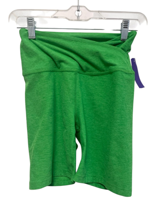 Beyond Yoga Size S Lime Green Polyester Blend Heathered Crop Top Short Set Lime Green / S