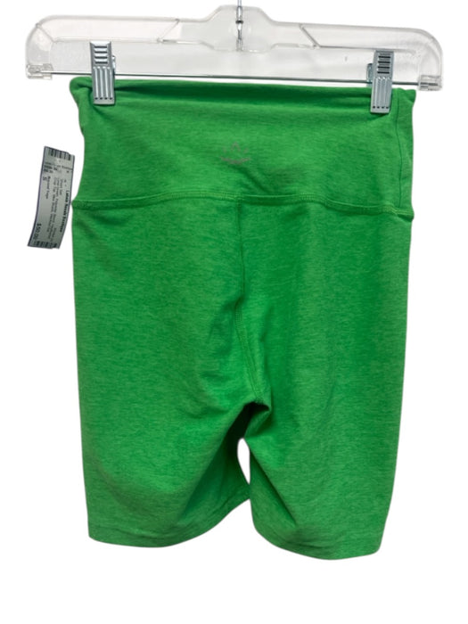 Beyond Yoga Size S Lime Green Polyester Blend Heathered Crop Top Short Set Lime Green / S