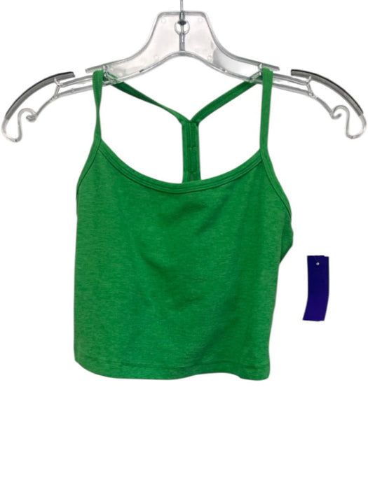 Beyond Yoga Size S Lime Green Polyester Blend Heathered Crop Top Short Set Lime Green / S