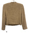 Mango Size XS Tan Beige Polyester Blend Tweed Fringe Trim Jeweled Buttons Jacket Tan Beige / XS