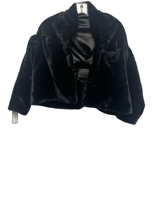 Blank NYC Size XS Black Polyester Faux Fur Shawl Collar Cropped Jacket Black / XS