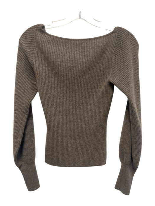 Reformation Size XS Taupe Brown Cashmere Ribbed Knit Scoop Neck Sweater Taupe Brown / XS