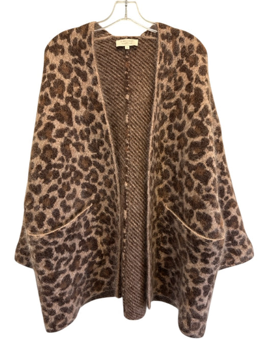 Sezane Size One Size Brown Mohair Blend Oversize Leopard Front Pockets Jacket Brown / One Size