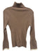 Varley Size XS Brown Viscose Blend Ribbed Knit Long Sleeve Contrast Cuff Top Brown / XS