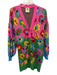 Farm Rio Size XS Pink, Green, Multi Cotton Knit abstract flowers V Neck Cardigan Pink, Green, Multi / XS