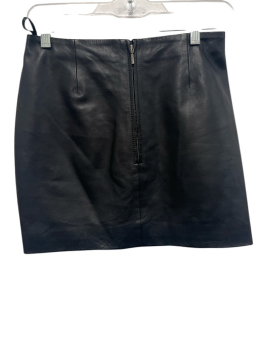 Sezane Size 34 / XS Black Lamb leather Back Zip Mini Skirt Black / 34 / XS