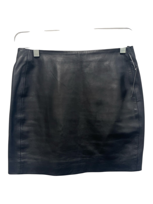 Sezane Size 34 / XS Black Lamb leather Back Zip Mini Skirt Black / 34 / XS