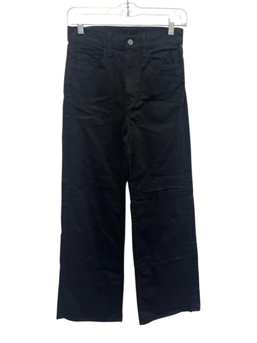 Joe's Size 26 Black Cotton Blend High Rise Zip & Button Wide Leg Jeans Black / 26
