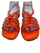Schutz Shoe Size 8.5 Orange leather sole Strappy Cage Slingback Sandals Orange / 8.5