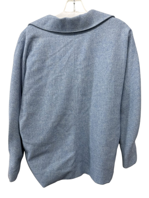 Ann Mashburn Size S Light Blue Wool Blend V Neck Heathered Lined Long Sleeve Top Light Blue / S
