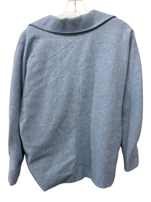 Ann Mashburn Size S Light Blue Wool Blend V Neck Heathered Lined Long Sleeve Top Light Blue / S