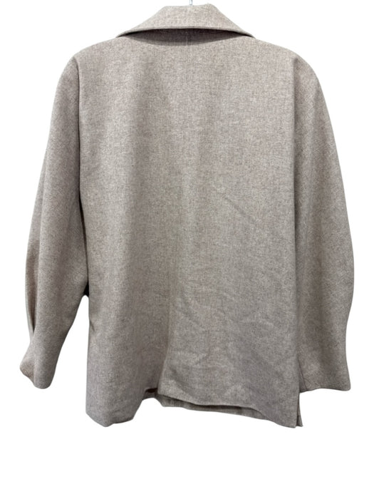 Ann Mashburn Size S Beige Wool Blend V Neck Heathered Lined Long Sleeve Top Beige / S